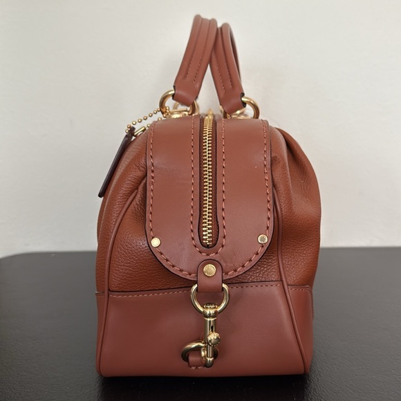 Coach Lane Pebbled Leather Satchel Saddle slouchy 69621 - Picture 3 of 6